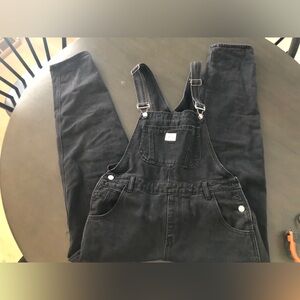 Black Denim Overalls